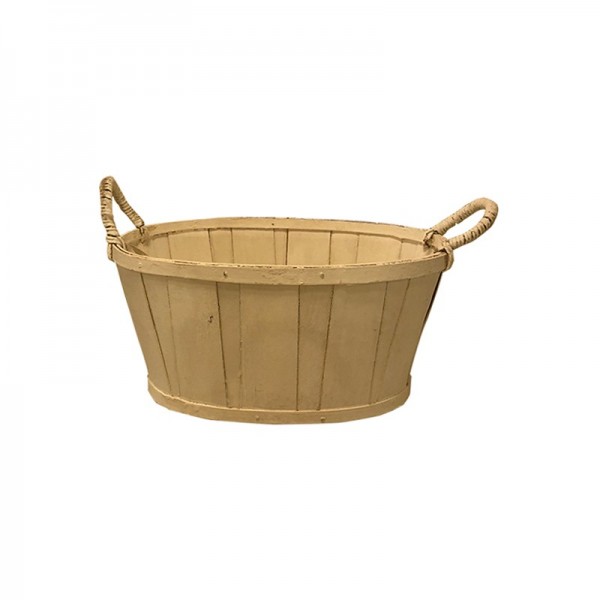 Cesta ovalada de madera natural