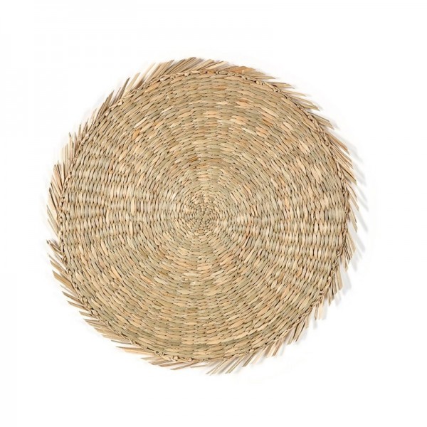 Mantel individual de alga marina con flecos