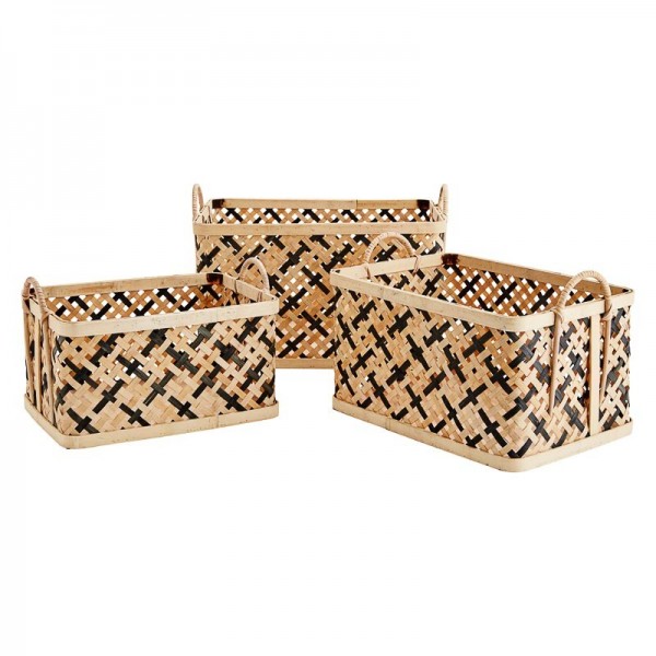 Cestas rectangulares de bambú