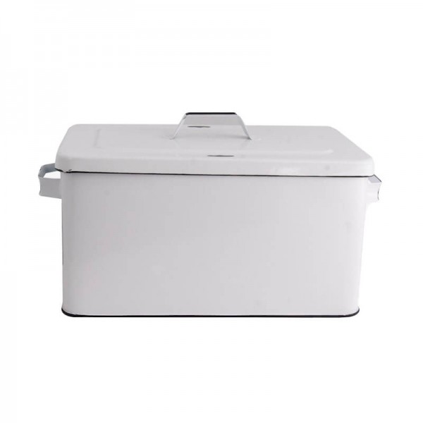 Panera rectangular metálica blanca