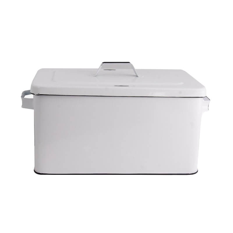 Panera rectangular metálica blanca