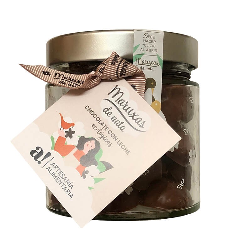 Tarro de Maruxas de nata con chocolate