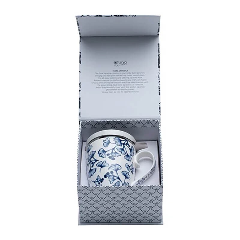 Taza Mug con filtro y plato Flora Japonica