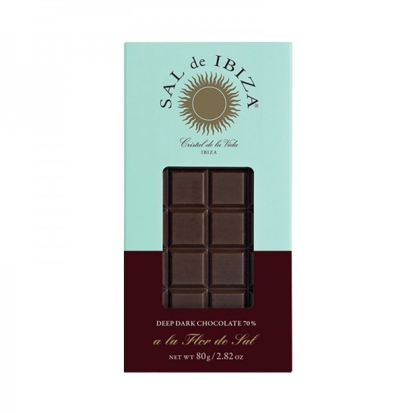 Chocolate negro 70% Cacao a la Flor de Sal de Sal De Ibiza