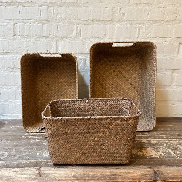 Panera rectangular marrón asas