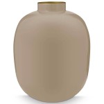 Jarrón de metal esmaltado kaki 32 cm