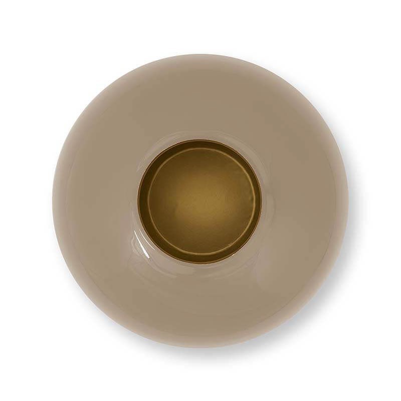 Jarrón de metal esmaltado kaki 32 cm