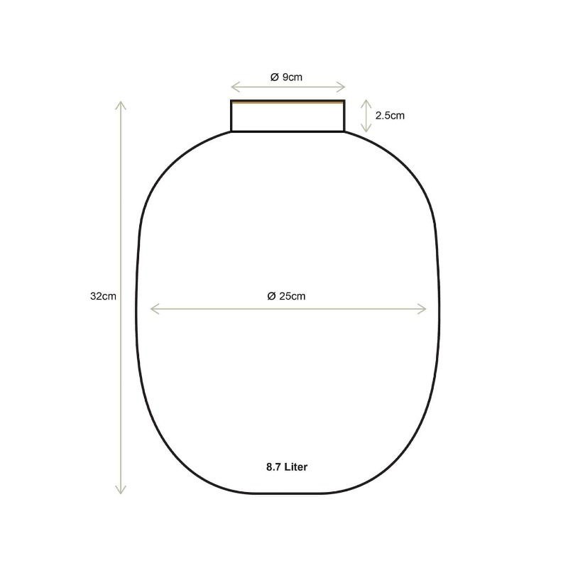 Jarrón de metal esmaltado kaki 32 cm