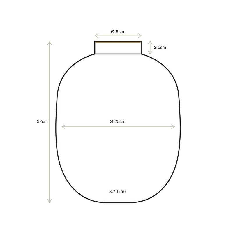 Jarrón de metal esmaltado kaki 32 cm