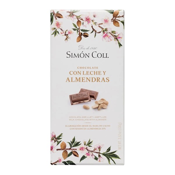 Tableta de chocolate con leche y almendras Simón Coll