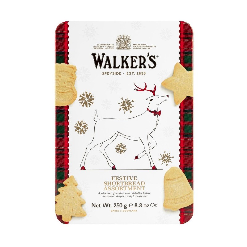 Lata de Surtido Navideño de Galletas Shortbread de Walker's