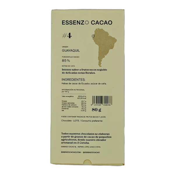 Tableta de chocolate Essenzo Cacao Hacienda Victoria