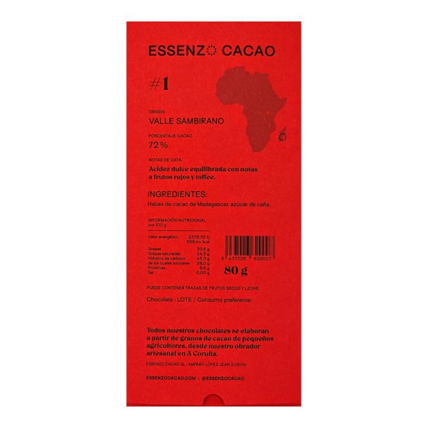 Tableta de chocolate Essenzo Cacao Akesson