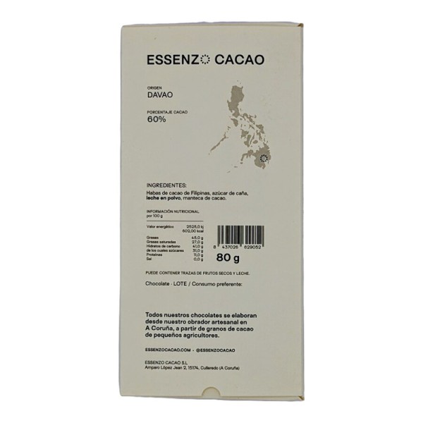 Tableta de chocolate Essenzo Cacao Dark Milk