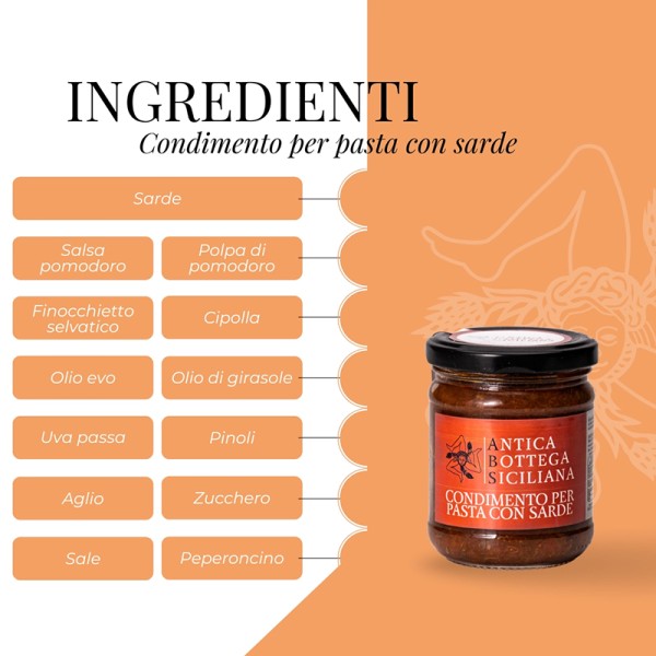 Aderezo para pasta con sardinas Antica Botica Siciliana