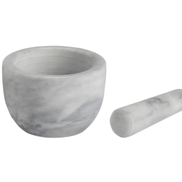 Mortero y maja de mármol