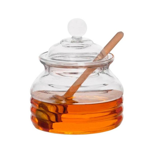 Tarro de vidrio para miel con cuchara