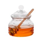 Tarro de vidrio para miel con cuchara