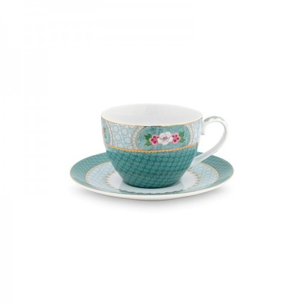 Set de té plato y taza Blushing Birds