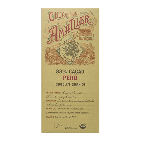 Tableta de Chocolate 83% Perú Amatller