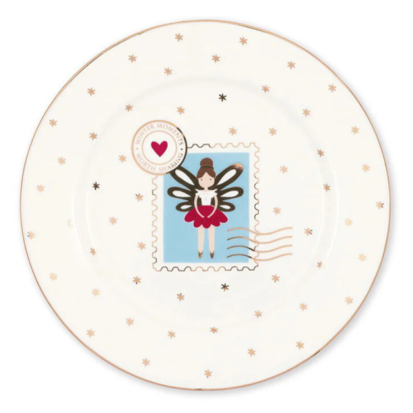 Plato de merienda Cinderella Xmas white