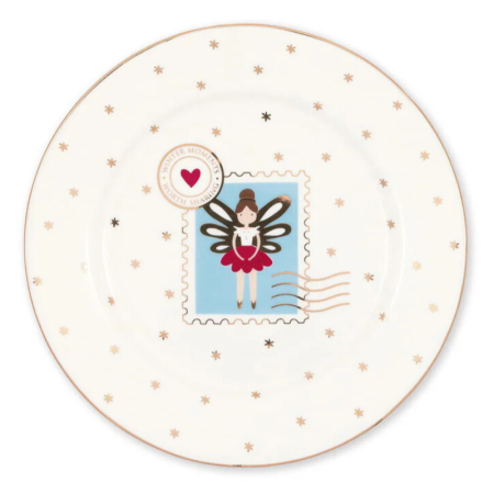 Plato de merienda Cinderella Xmas white