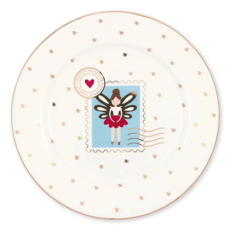 Plato de merienda Cinderella Xmas white