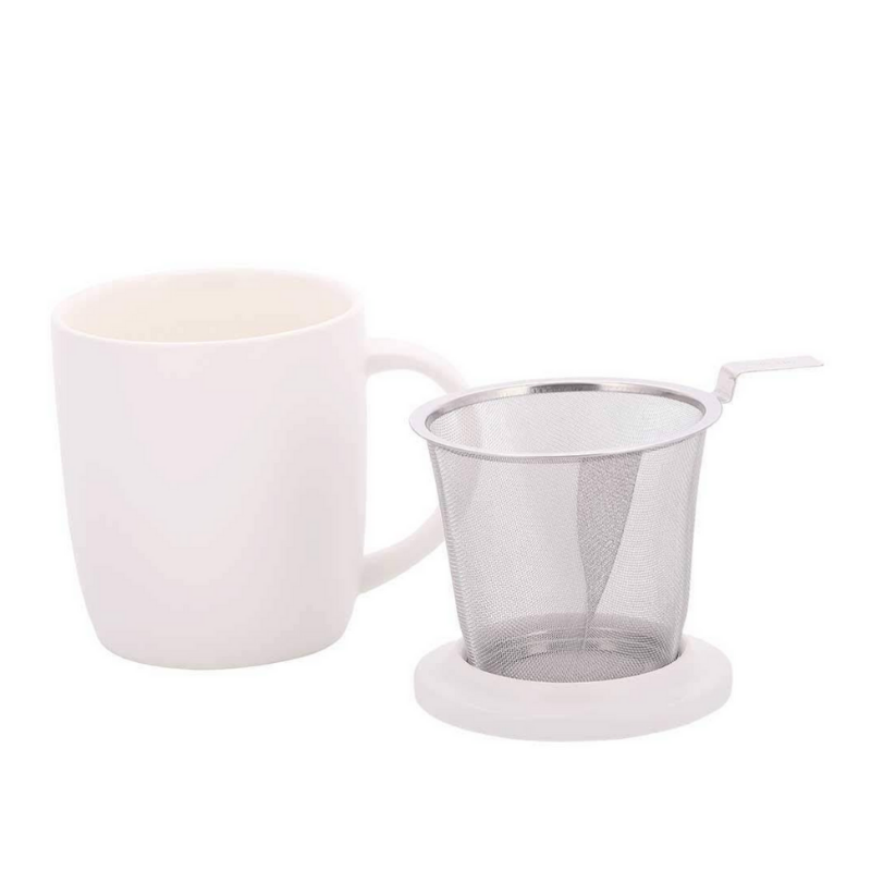 Taza Mug con filtro blanca