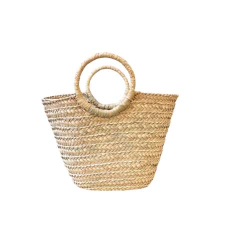 Bolso de palma S con asa redonda