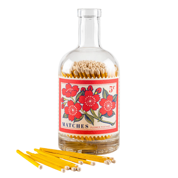 Botella de cerillas Flores