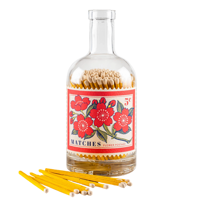 Botella de cerillas Flores