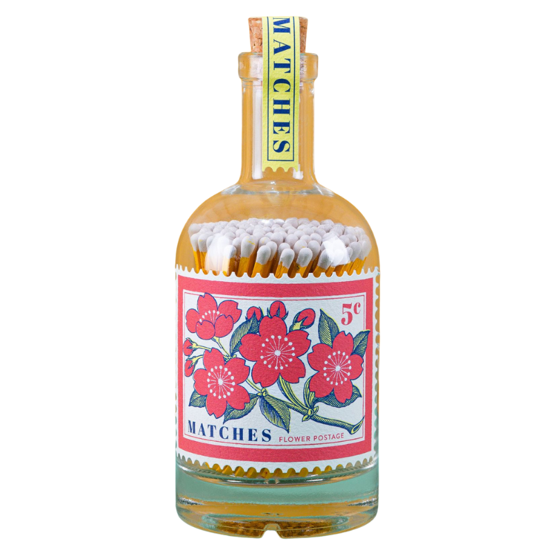 Botella de cerillas Flores