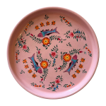 Bandeja redonda de metal Peces y flores