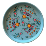 Bandeja redonda de metal Peces y flores
