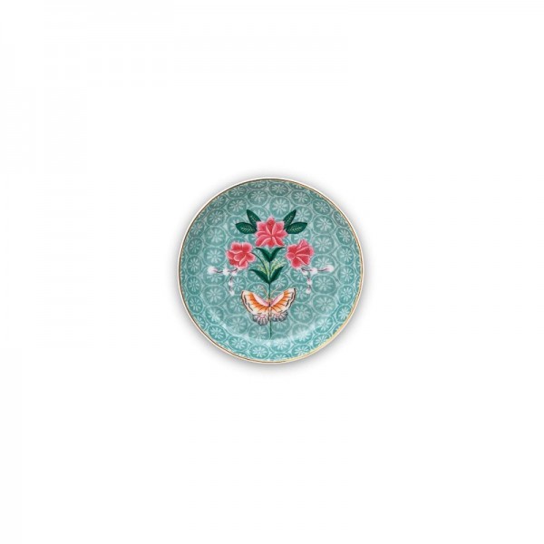 Platito azul para bolsa de té Blushing Birds