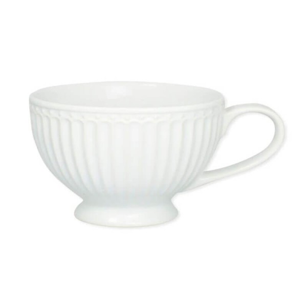 Taza de té blanca Alice