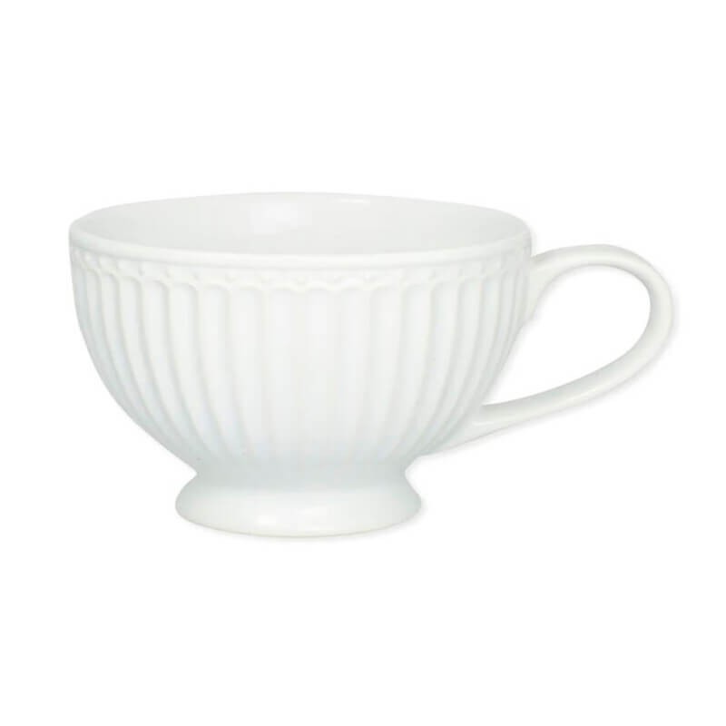 Taza de té blanca Alice