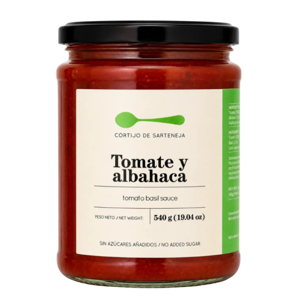 Salsa casera de tomate y albahaca para pizza Sarteneja