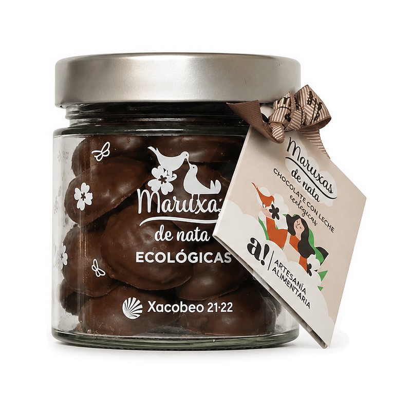 Maruxas de nata con chocolate con leche