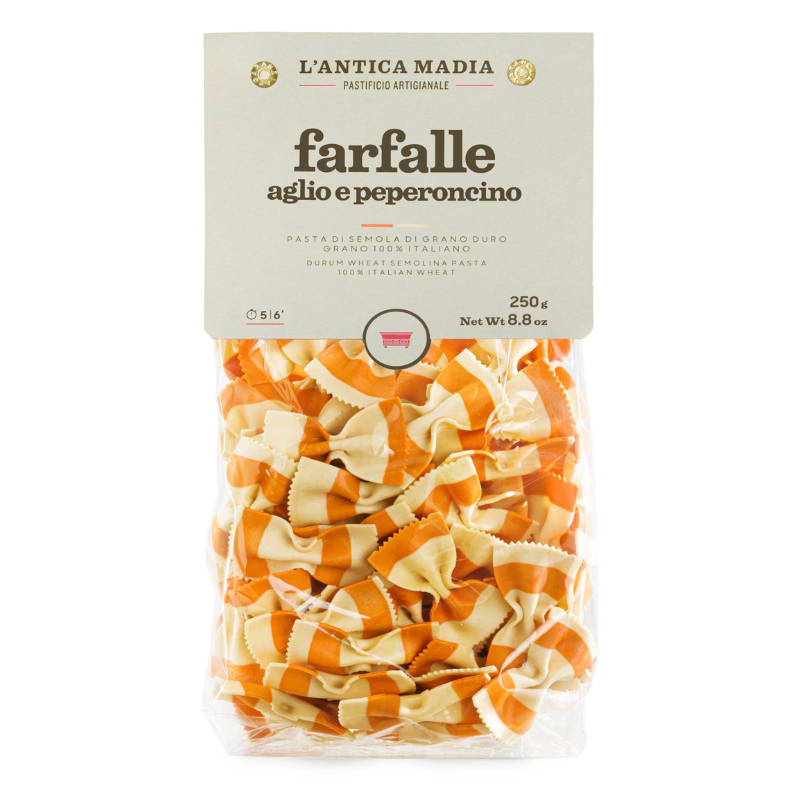 Farfalle ajo y peperoncino Antica Madia