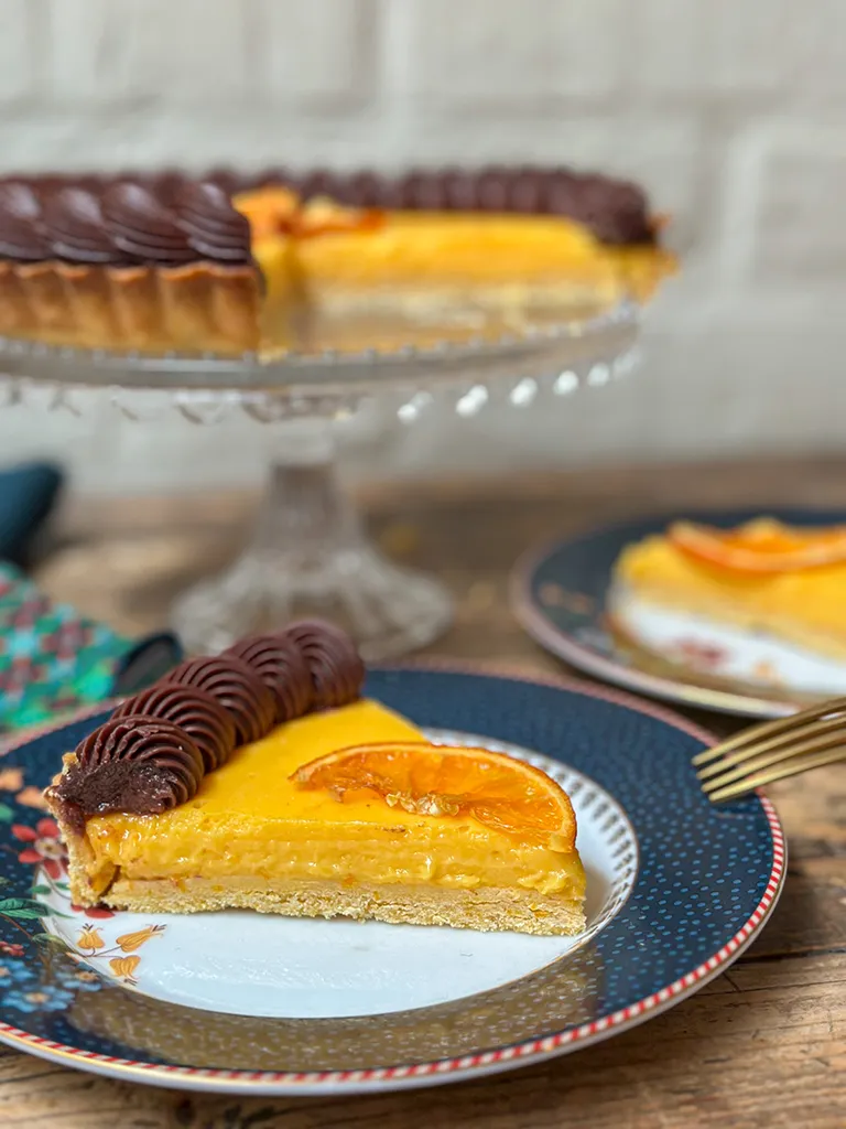 Tarta de naranja y chocolate