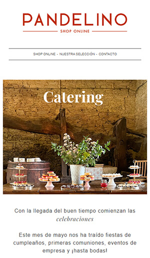 Newsletters Catering e eventos